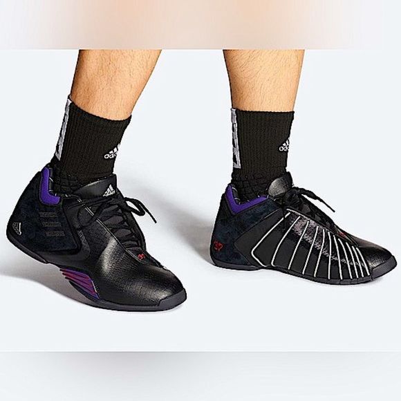 Adidas T-MAC 3 RESTOMOD basketball shoes black purple athletic NWT Retro main image 7
